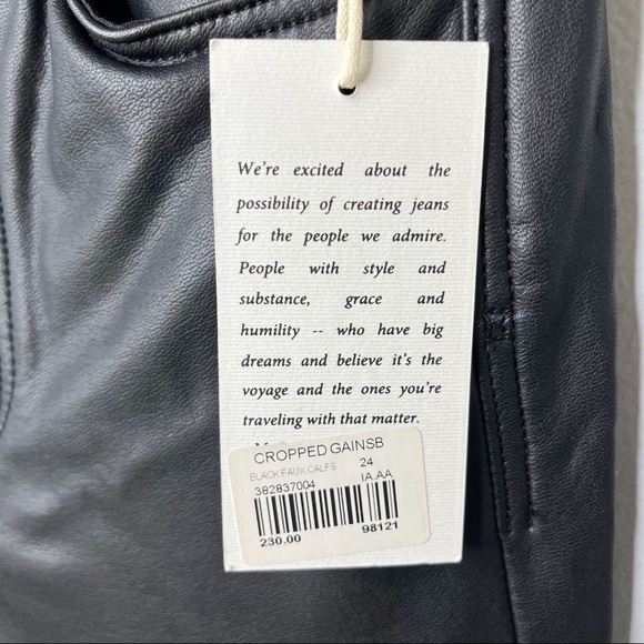 McGuire Gainsburg Cropped Bootcut Vegan Leather Pants Black Size 24 - Picture 9 of 11